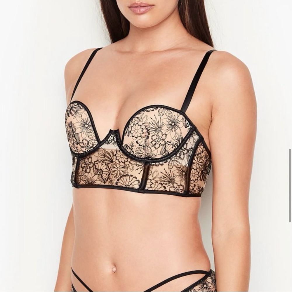 Victoria’s Secret Luxe Floral Embroidered Longline Bra
